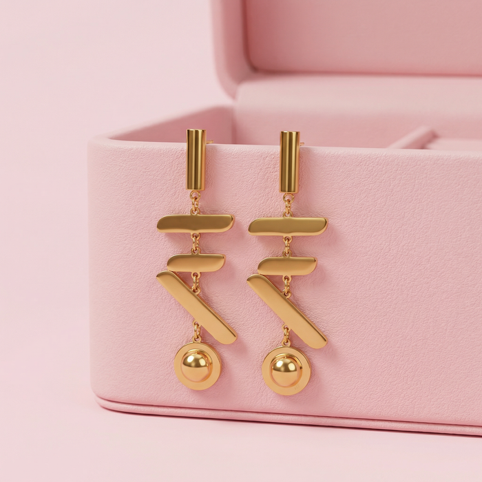 Golden Rhythm Drop Earrings