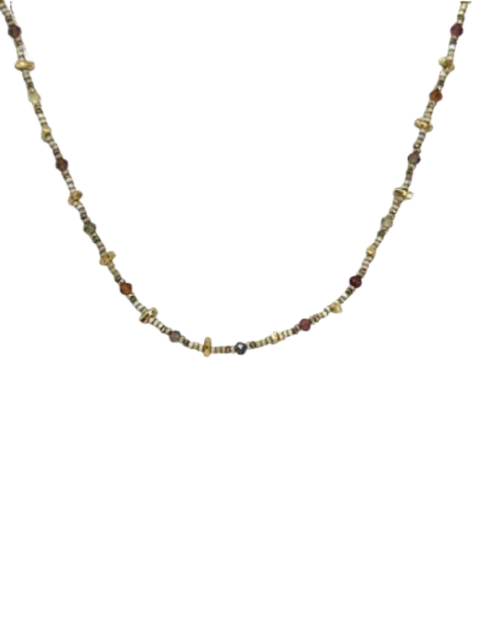 LEJU Jewellery N01 Earth Tone Japanese Glass Beads Necklace | LE FIGUE NEW YORK